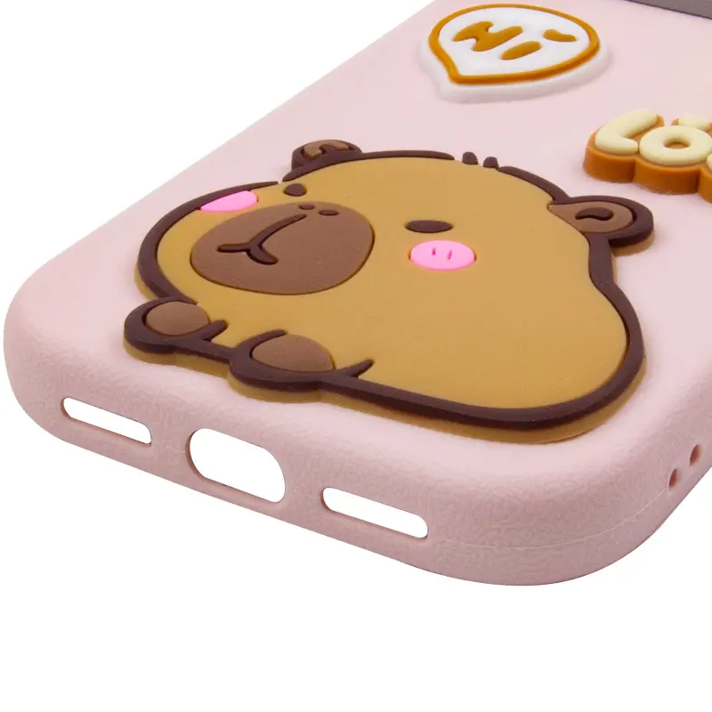 Etui TPU Leather Toys do Apple iPhone 17 (6.3"), Capybara / Pink 4, Sztuczna skóra