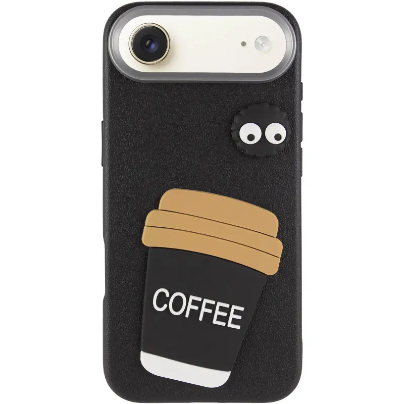 Чехол TPU Leather Toys для Apple iPhone 17 Air (6.5"), Coffee / Black 1, Искусственная кожа