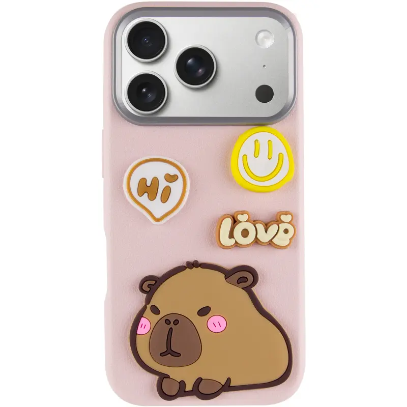 Etui TPU Leather Toys do Apple iPhone 17 Pro (6.3"), Capybara / Pink 1, Sztuczna skóra