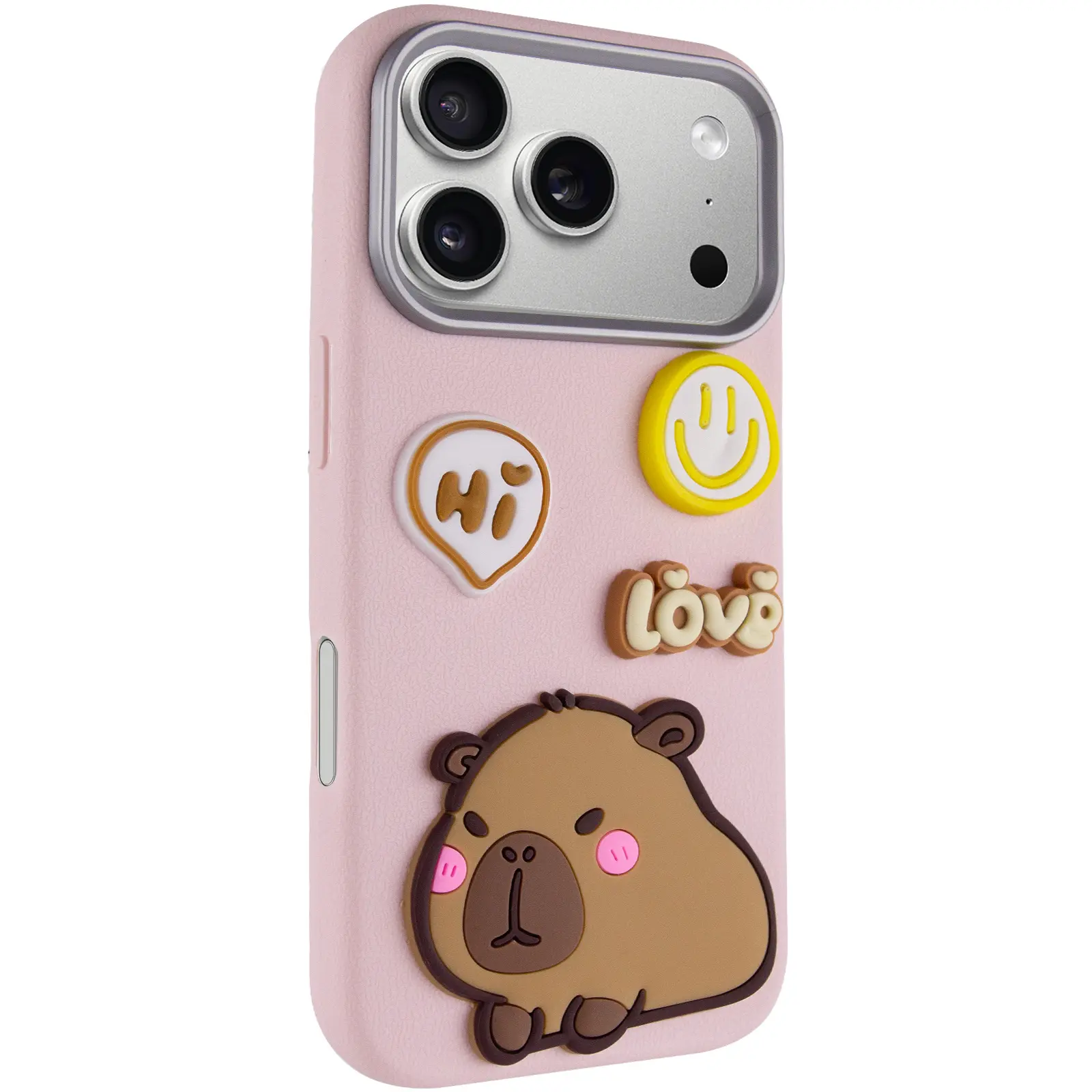 Etui TPU Leather Toys do Apple iPhone 17 Pro (6.3"), Capybara / Pink, Sztuczna skóra