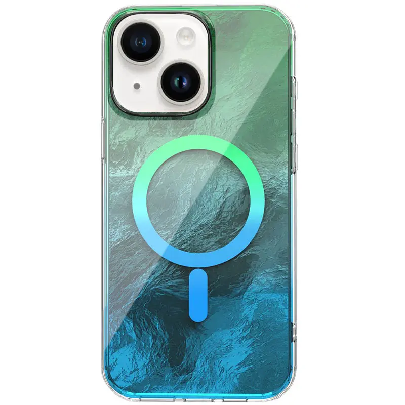 Etui TPU Shiny Mountain Magnetic Fit do Apple iPhone 15 (6.1"), Green / Blue, TPU