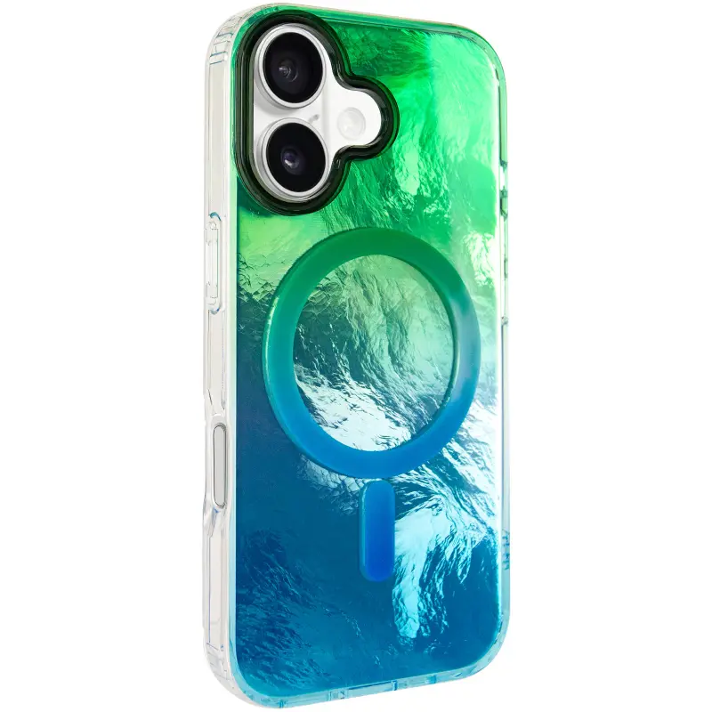 Etui TPU Shiny Mountain Magnetic Fit do Apple iPhone 17 (6.3"), Green / Blue, TPU