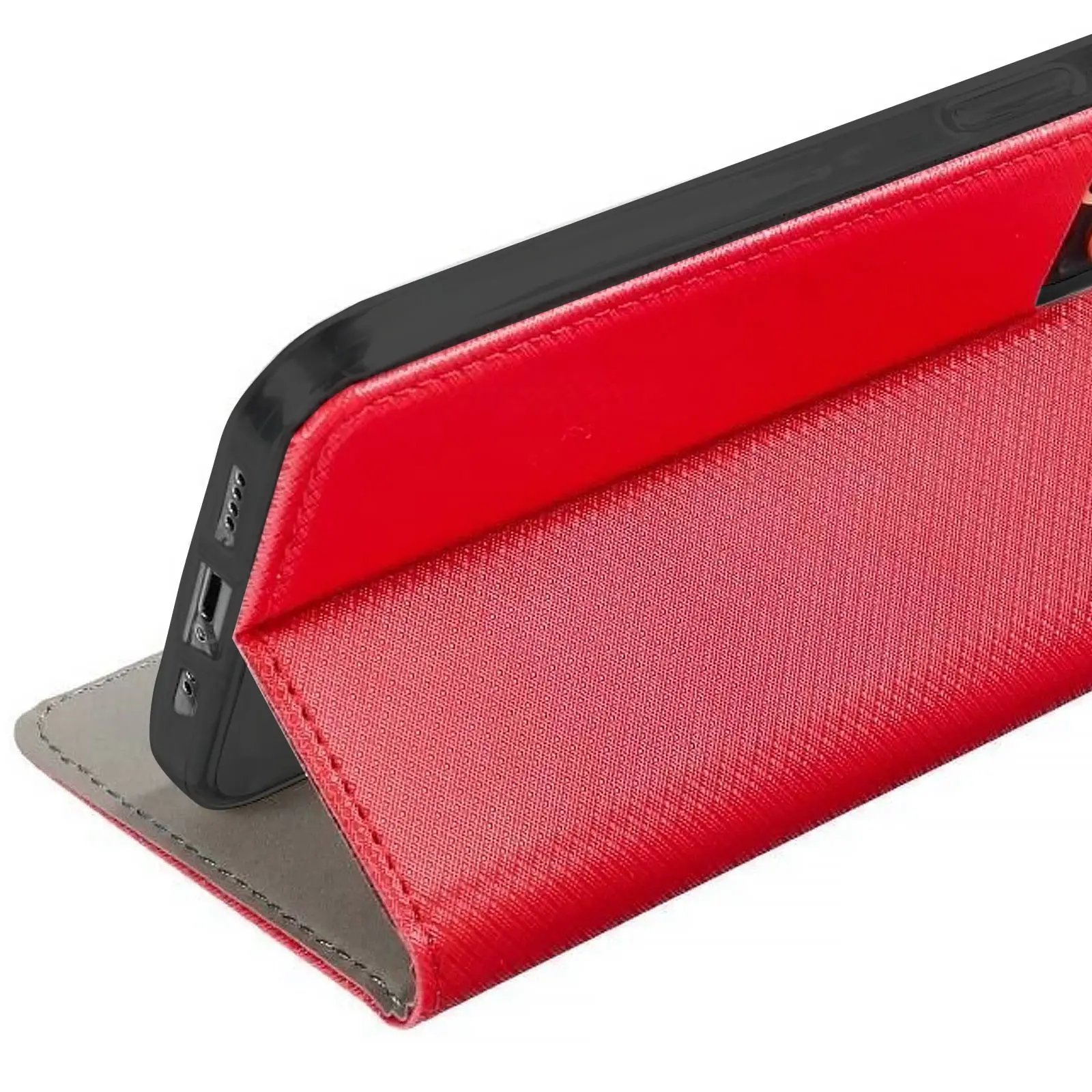 Book case Magnet for Xiaomi Redmi 15 (EU), Red 2, Faux leather