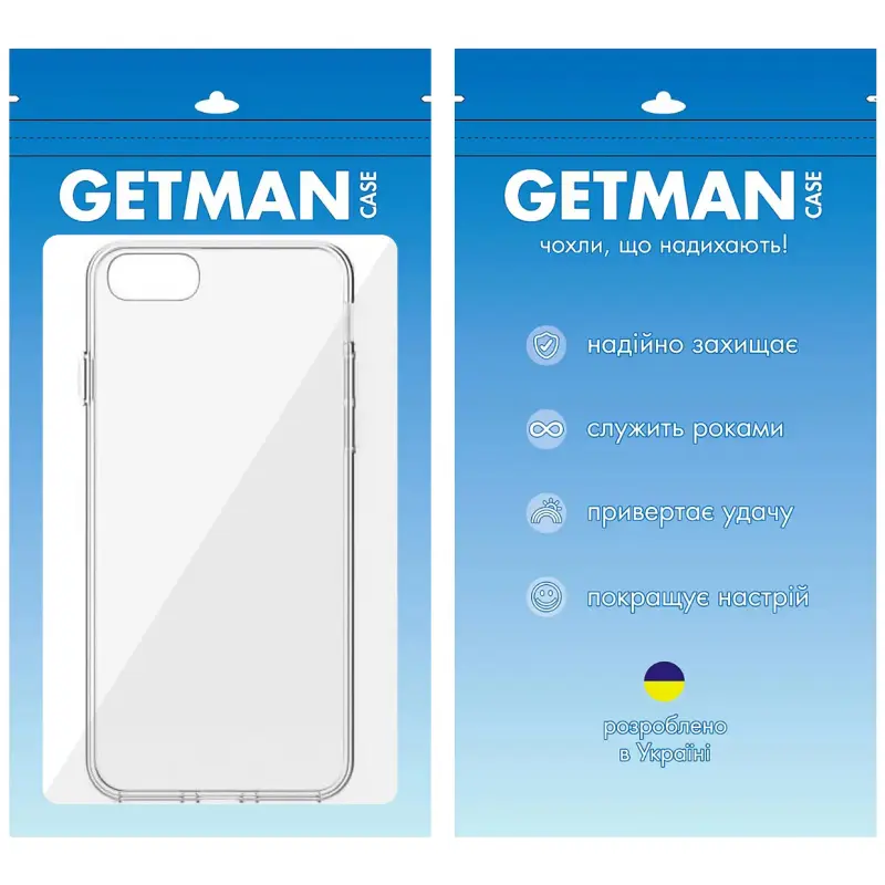 Case TPU GETMAN Transparent 2,0mm for Apple iPhone 7 / 8 / SE (2020) (4.7"), Clear 2, TPU