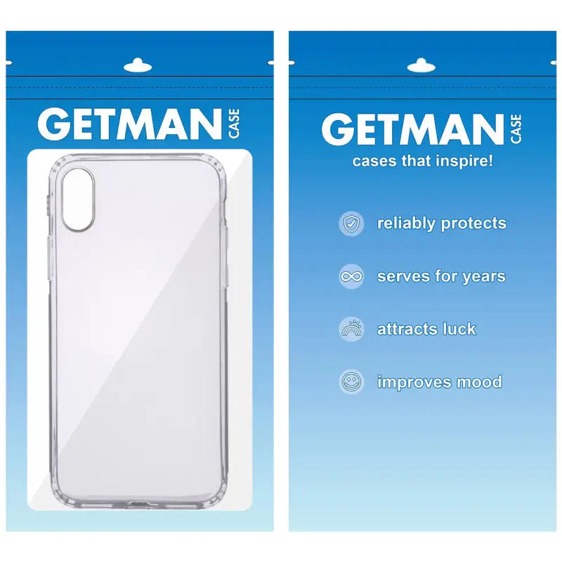 TPU чохол GETMAN Transparent 2,0mm для Apple iPhone XR (6.1"), Clear 1, TPU