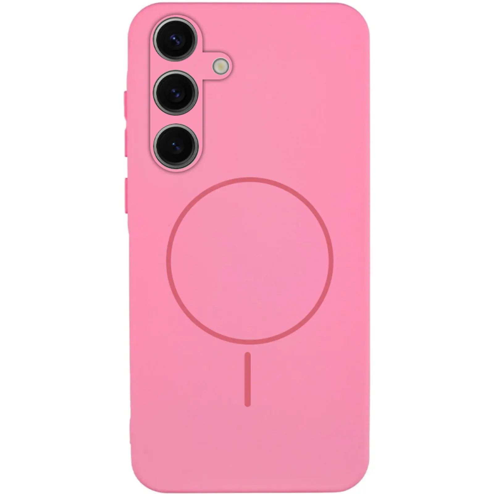 Silicone Cover with MagFit do Samsung Galaxy S24+, Różowy / Light pink, Silikon