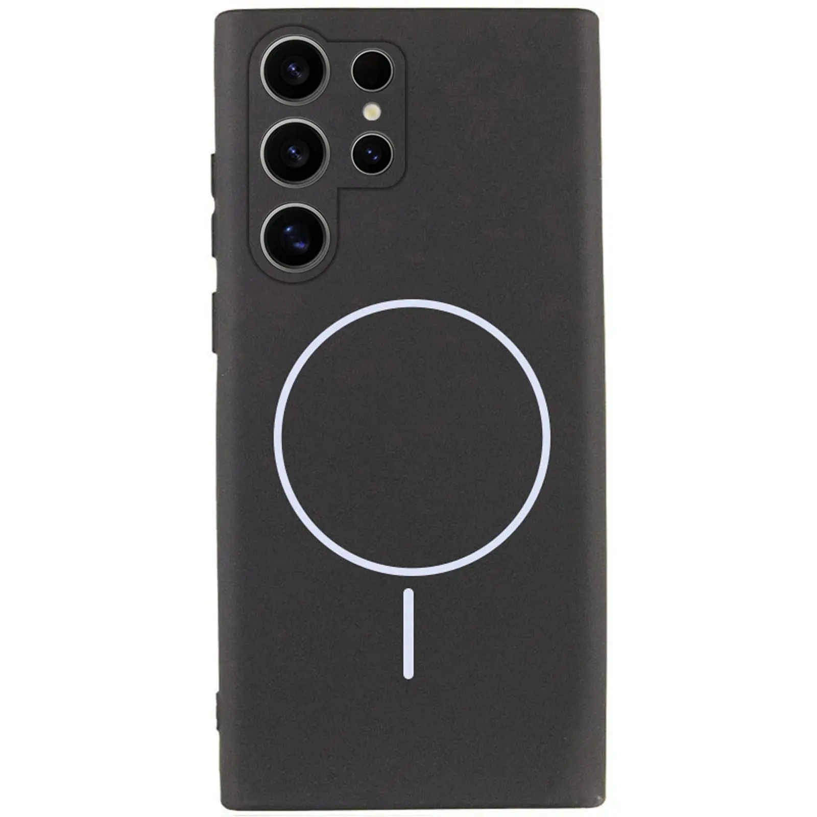 Silicone Cover with MagFit do Samsung Galaxy S24 Ultra, Czarny / Black, Silikon