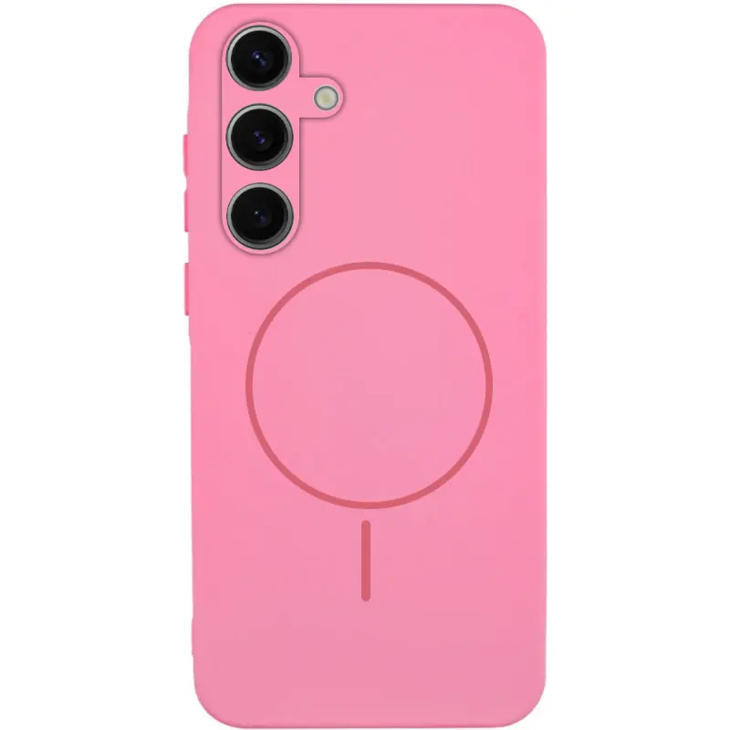 Чохол Silicone Cover (AA) with MagFit для Samsung Galaxy S24 FE, Рожевий / Light pink, Силікон