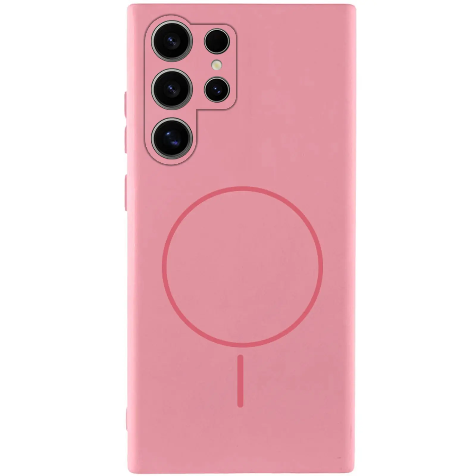 Silicone Cover with MagFit do Samsung Galaxy S25 Ultra, Różowy / Light pink, Silikon