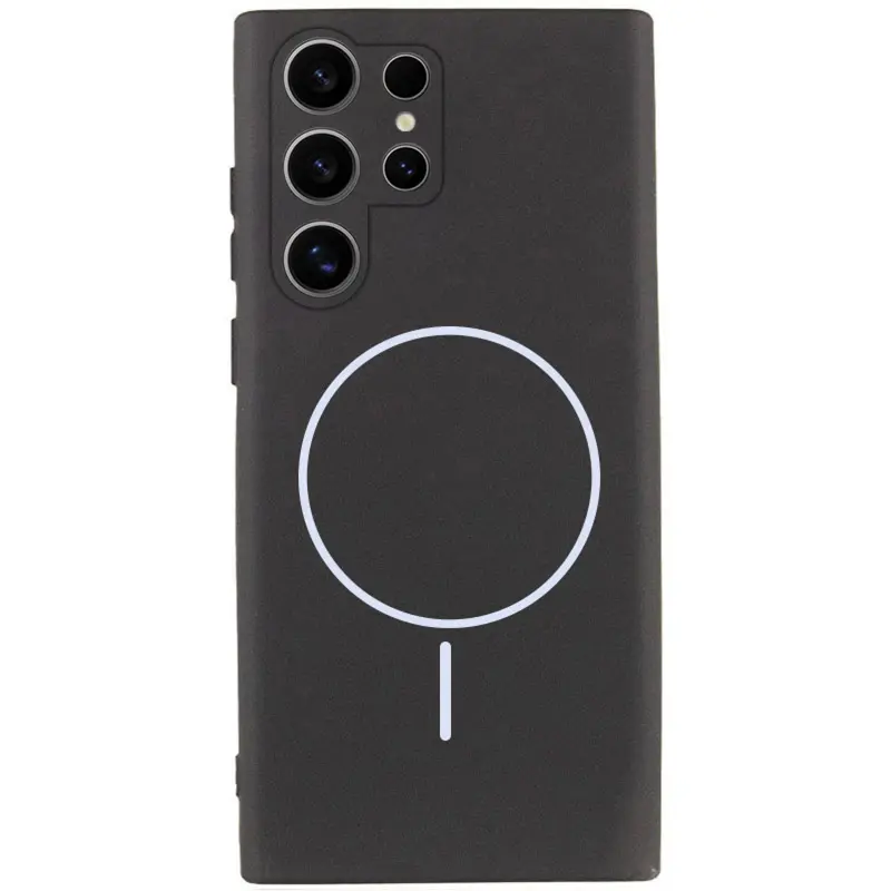 Silicone Cover with MagFit do Samsung Galaxy S25 Ultra, Czarny / Black, Silikon