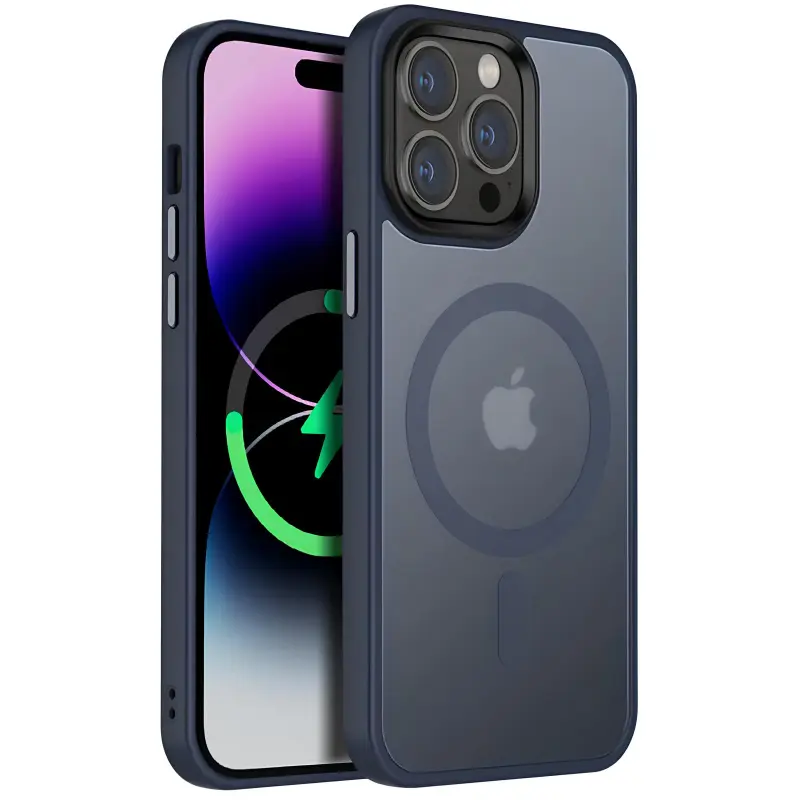 Etui Colorful Metal Buttons MagSafe do Apple iPhone 13 Pro (6.1"), Navy Blue, TPU+PC