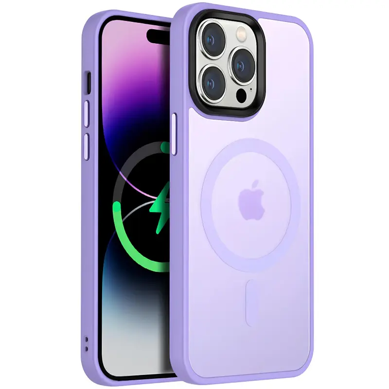 Etui Colorful Metal Buttons MagSafe do Apple iPhone 14 Pro Max (6.7"), Light Purple, TPU+PC