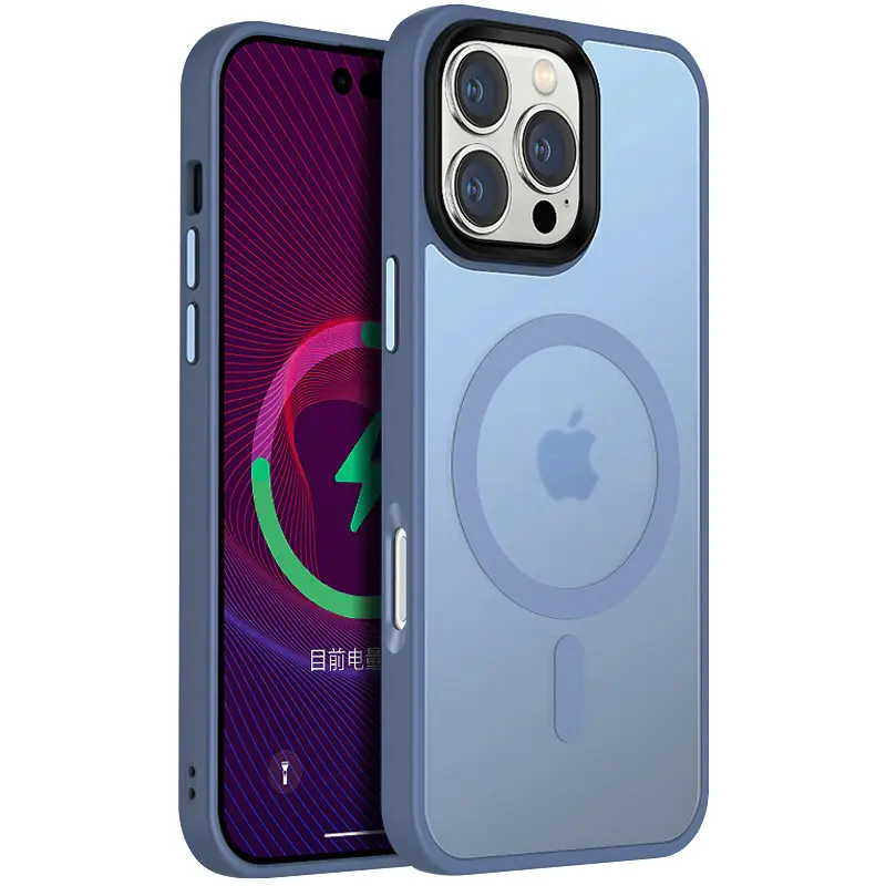 Чохол Colorful Metal Buttons MagSafe для Apple iPhone 16 Pro (6.3"), Sierra Blue, TPU+PC