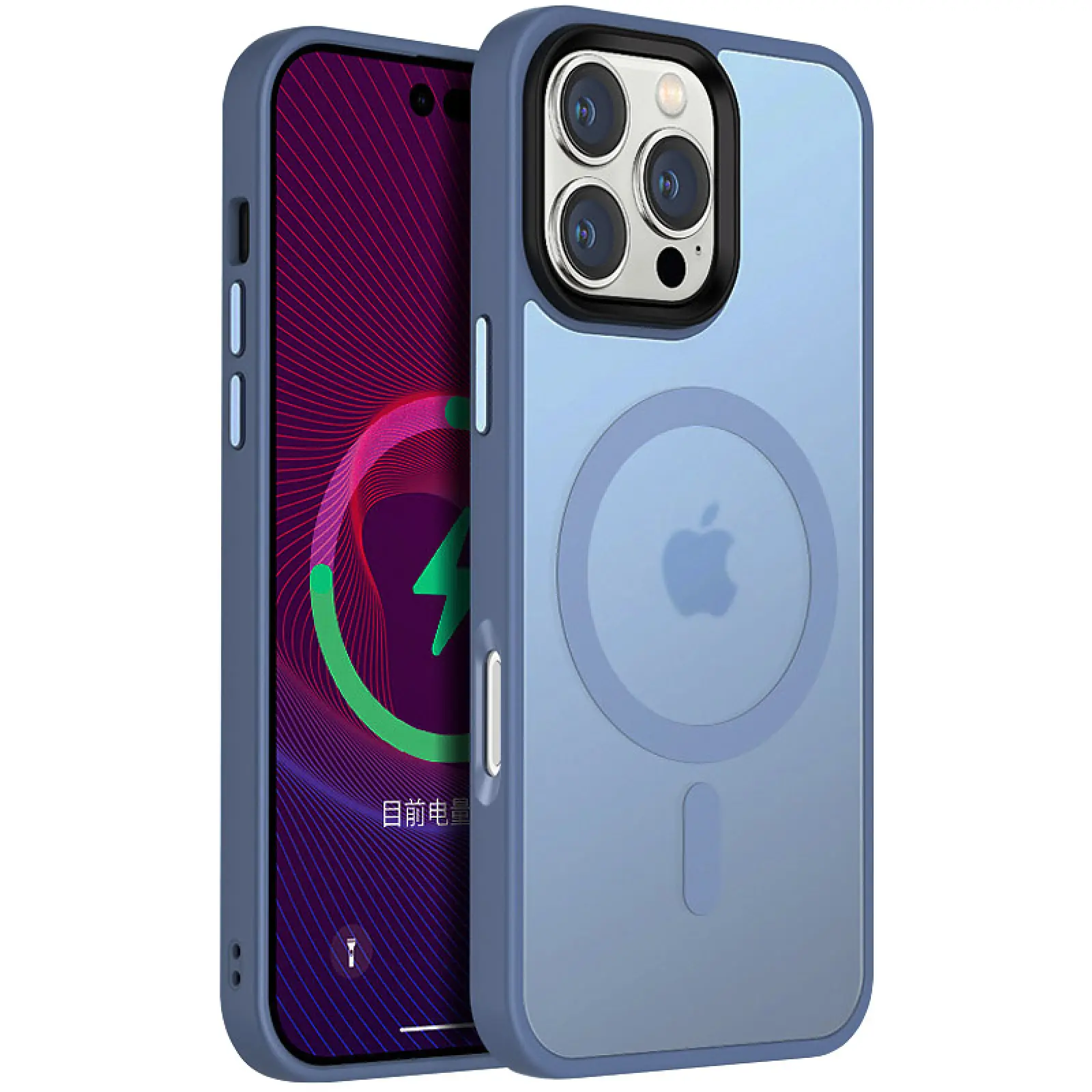 Чохол Colorful Metal Buttons MagSafe для Apple iPhone 16 Pro (6.3"), Sierra Blue, TPU+PC