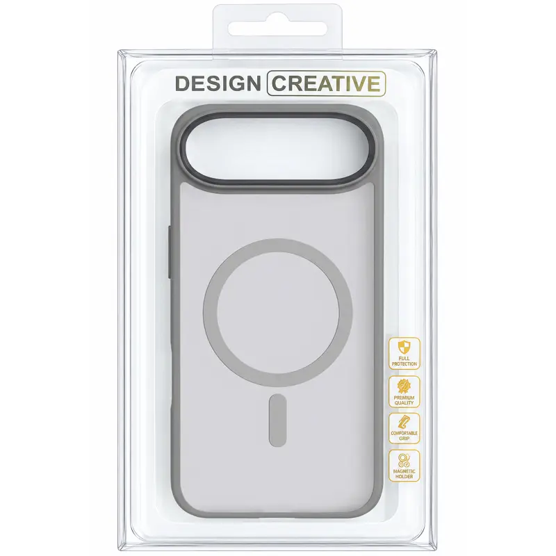 Case Ummi Colorful Metal Buttons with Magnetic Fit for Apple iPhone 17 Air (6.5"), Grey 1, TPU+PC