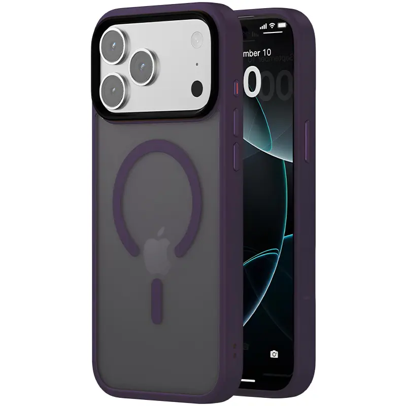 Чохол Colorful Metal Buttons MagSafe для Apple iPhone 17 Pro (6.3"), Dark Purple, TPU+PC