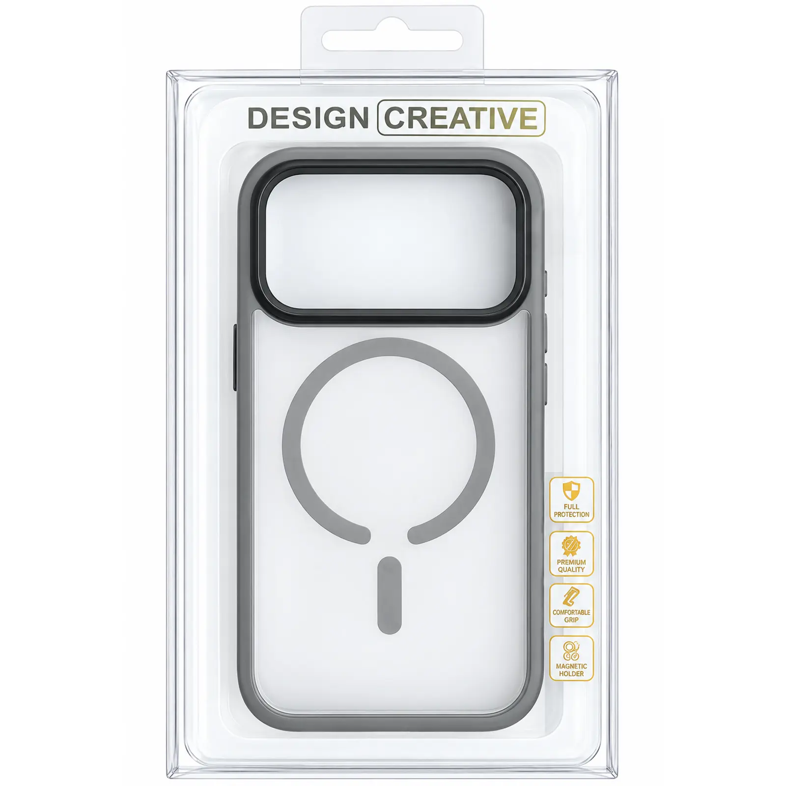 Etui Colorful Metal Buttons MagSafe do Apple iPhone 17 Pro Max / 18 Pro Max (6.9"), Grey 1, TPU+PC
