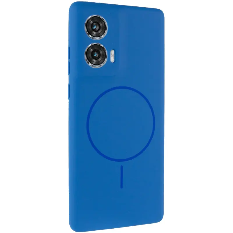 Silicone Cover with MagFit do Motorola Edge 50 Fusion, Niebieski / Navy Blue, Silikon