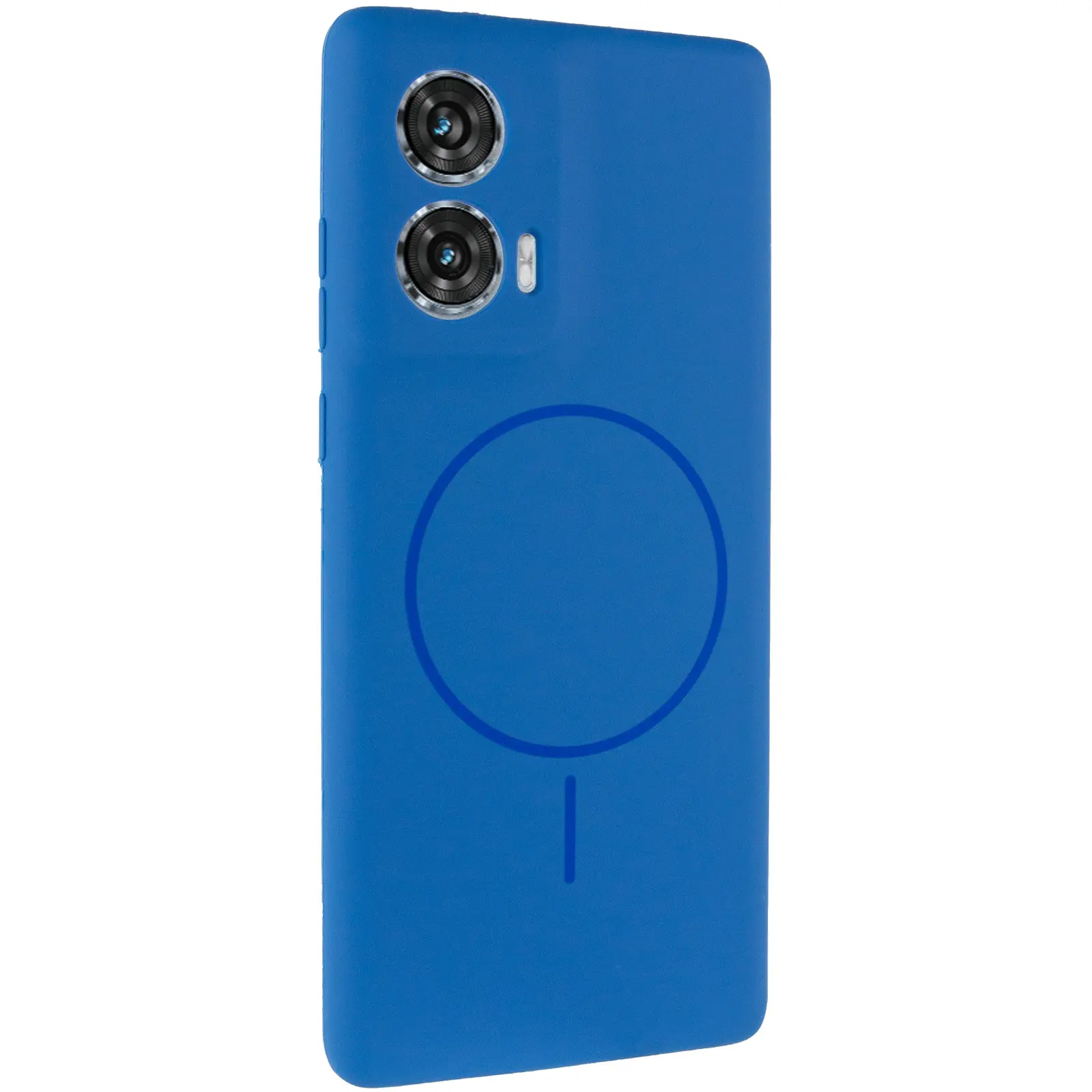 Silicone Cover with MagFit do Motorola Edge 50 Fusion, Niebieski / Navy Blue, Silikon