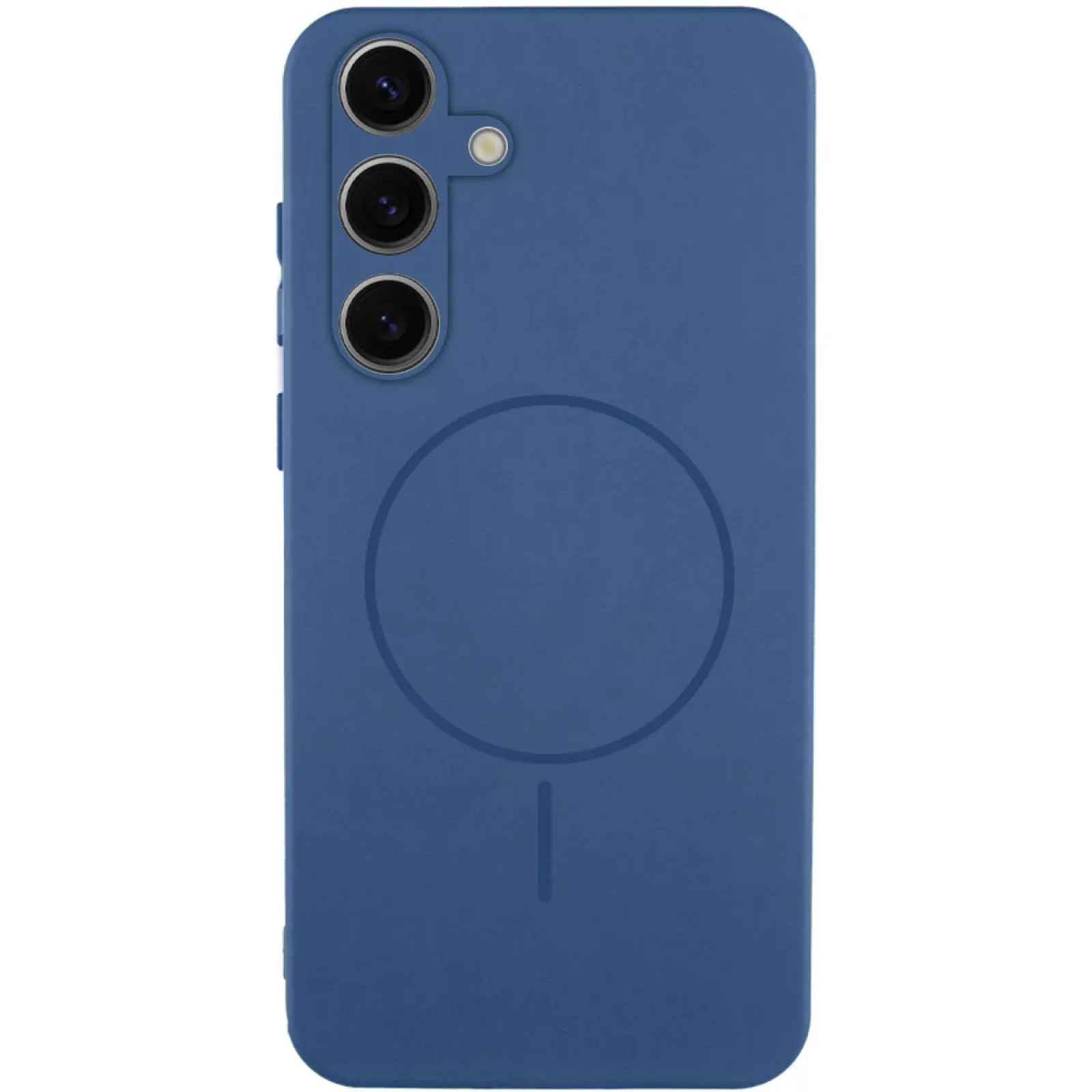 Silicone Cover with MagFit do Samsung Galaxy S25+, Niebieski / Navy Blue, Silikon