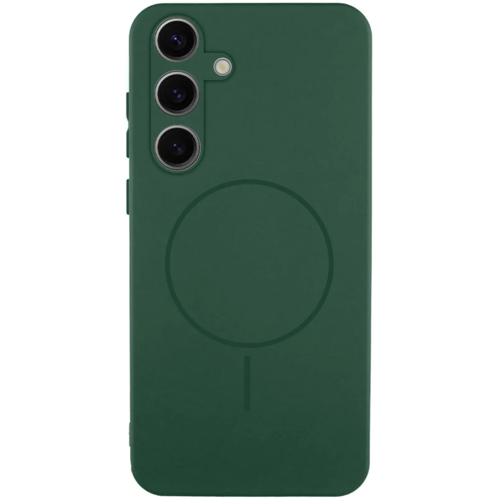 Silicone Cover with MagFit do Samsung Galaxy S26, Zielony / Dark green, Silikon