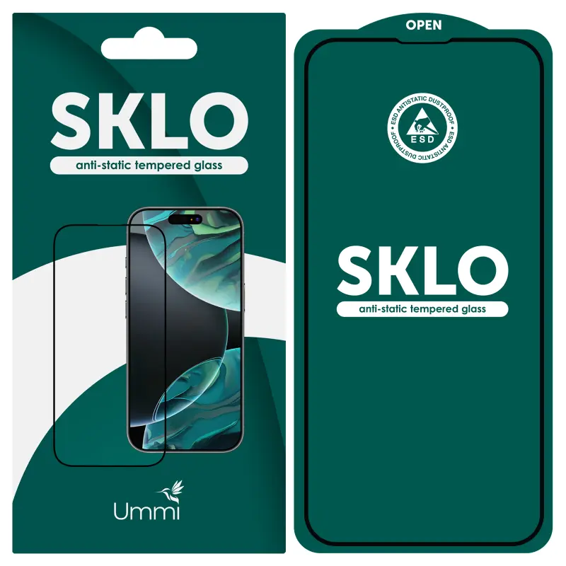 Ochronne szkło SKLO Premium 5D Czarna Ramka do Apple iPhone 13 / 13 Pro / 14 / 16e (6.1"), Czarny, Szkło hartowane