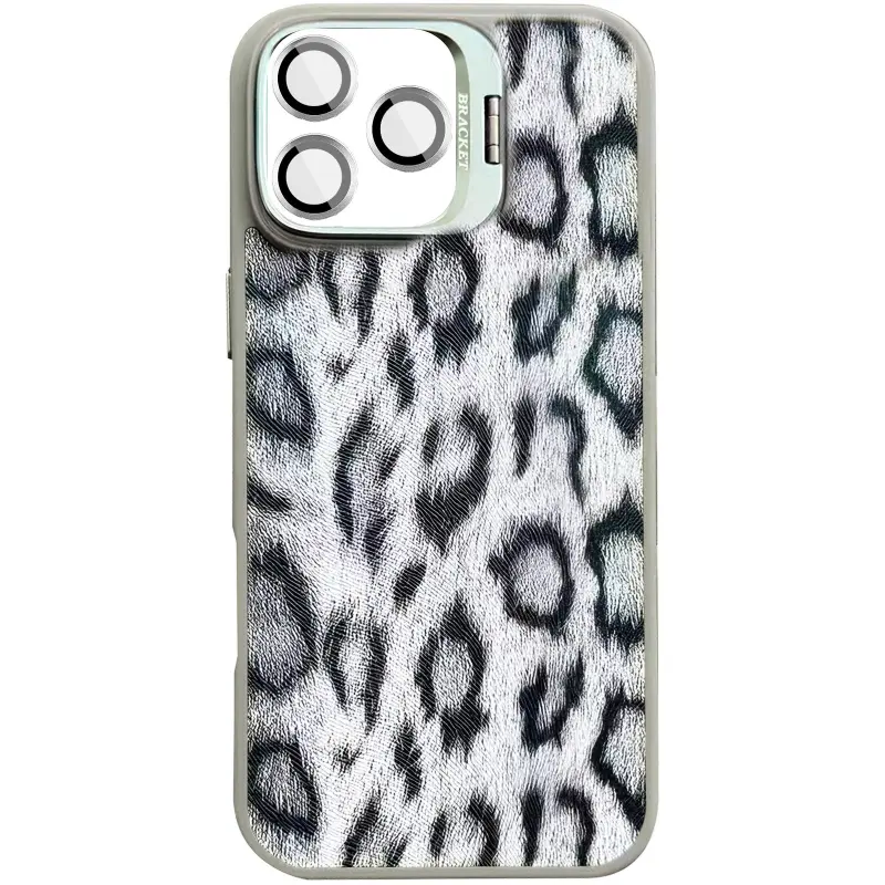 Etui TPU+PC Wild Leopard with Magnetic Fit and Lens do Apple iPhone 15 Pro (6.1"), Grey, TPU+PC