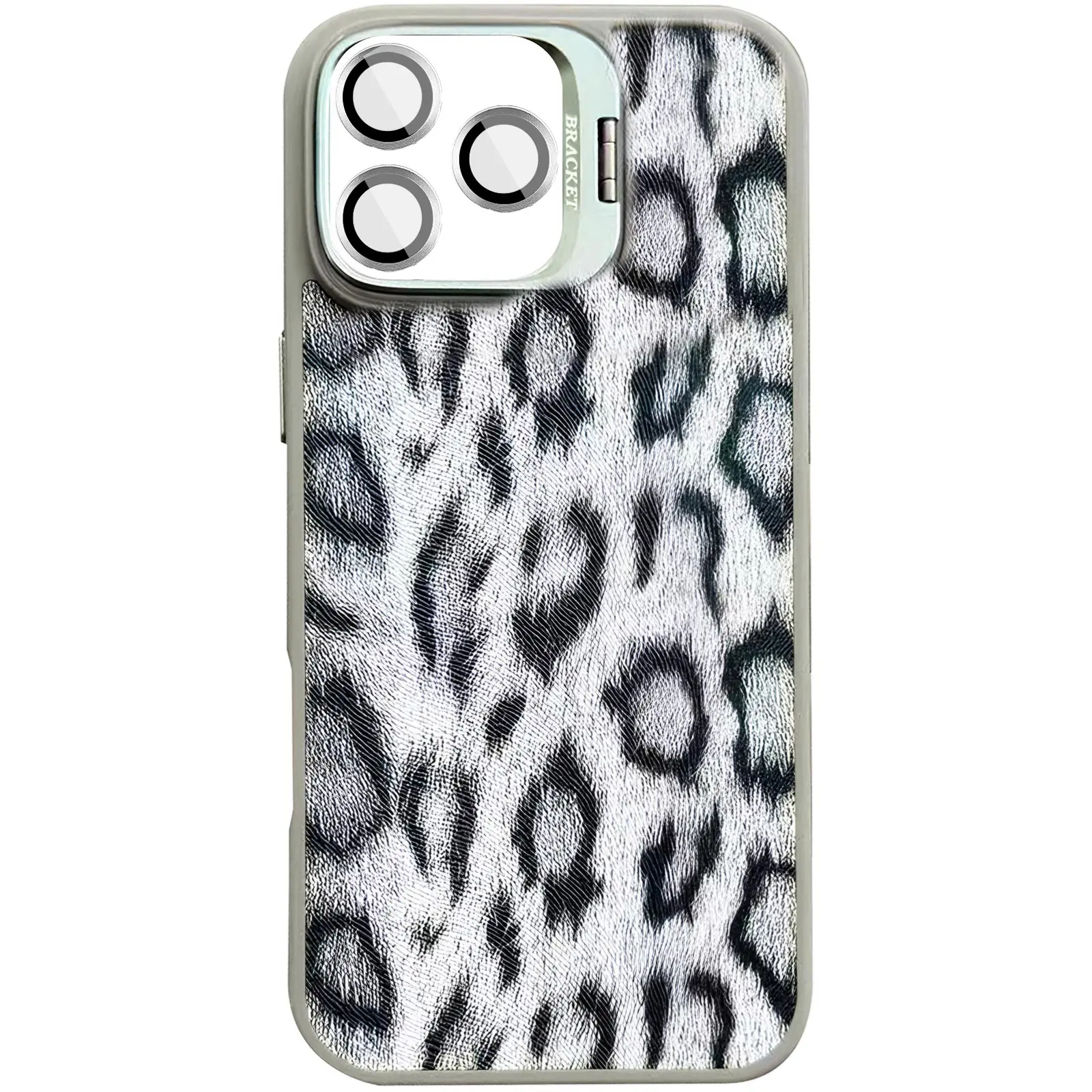 Etui TPU+PC Wild Leopard with Magnetic Fit and Lens do Apple iPhone 15 Pro (6.1"), Grey, TPU+PC