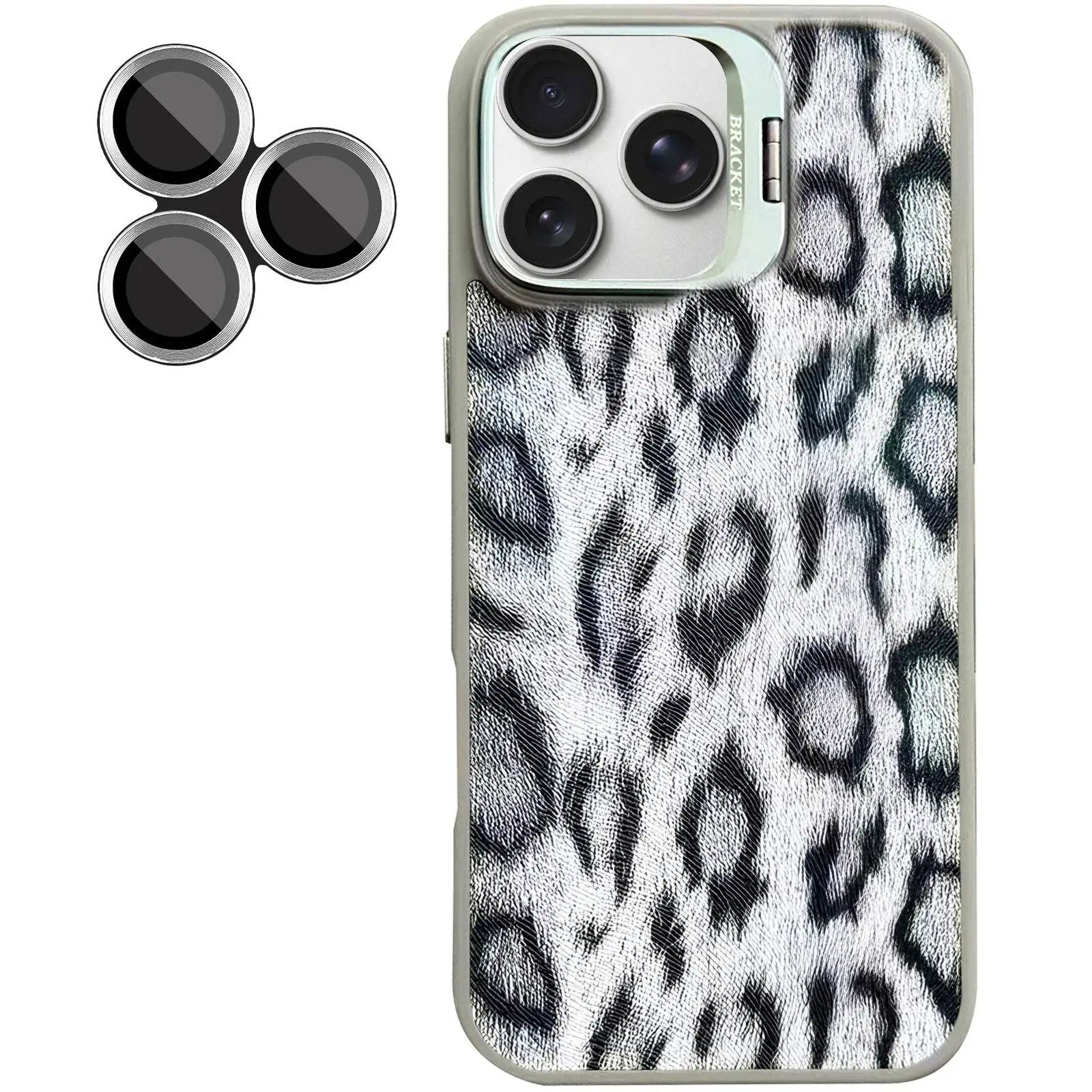 Etui TPU+PC Wild Leopard with MagSafe and Lens do Apple iPhone 16 Pro (6.3"), Grey 3, TPU+PC
