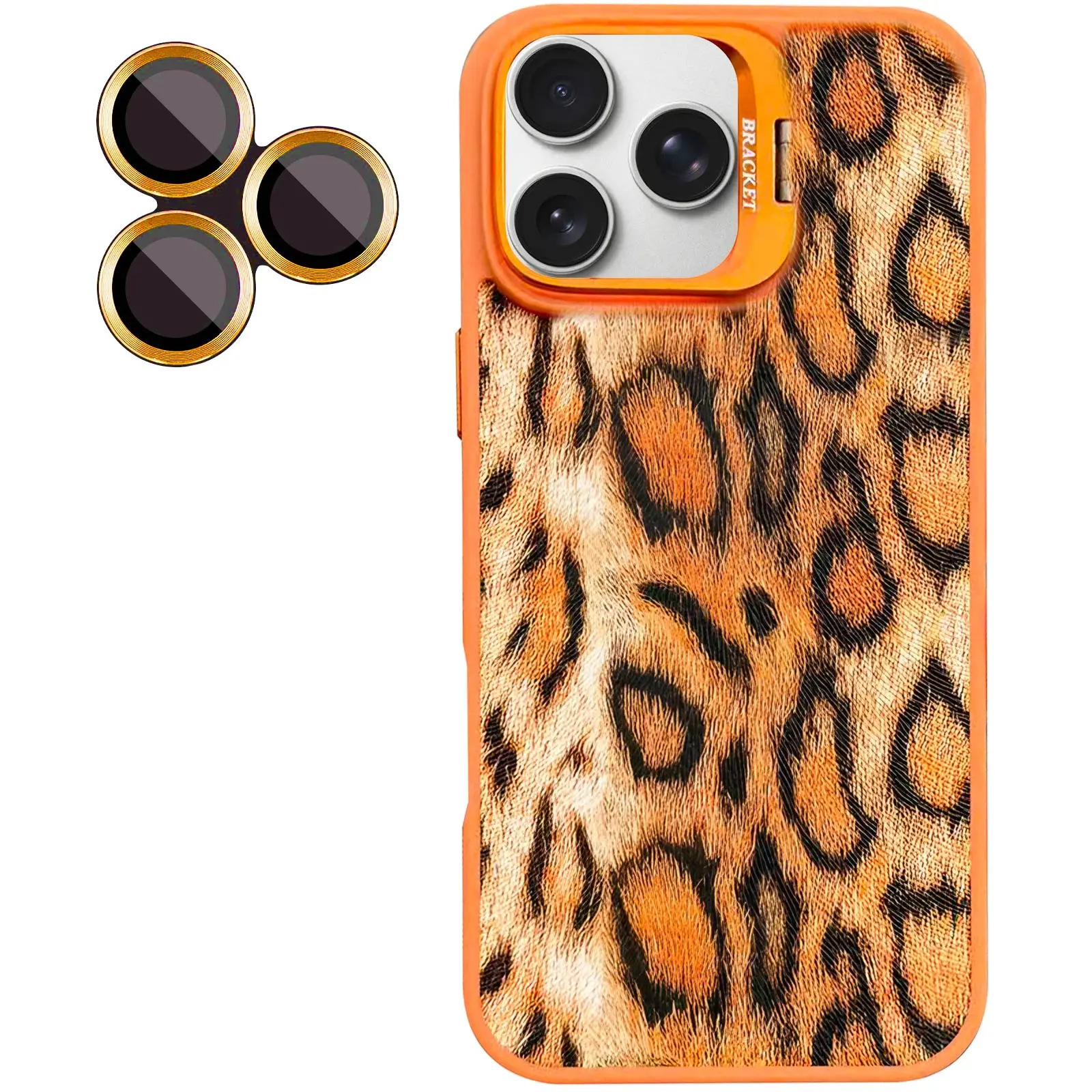 Etui TPU+PC Wild Leopard with MagSafe and Lens do Apple iPhone 16 Pro (6.3"), Orange 2, TPU+PC