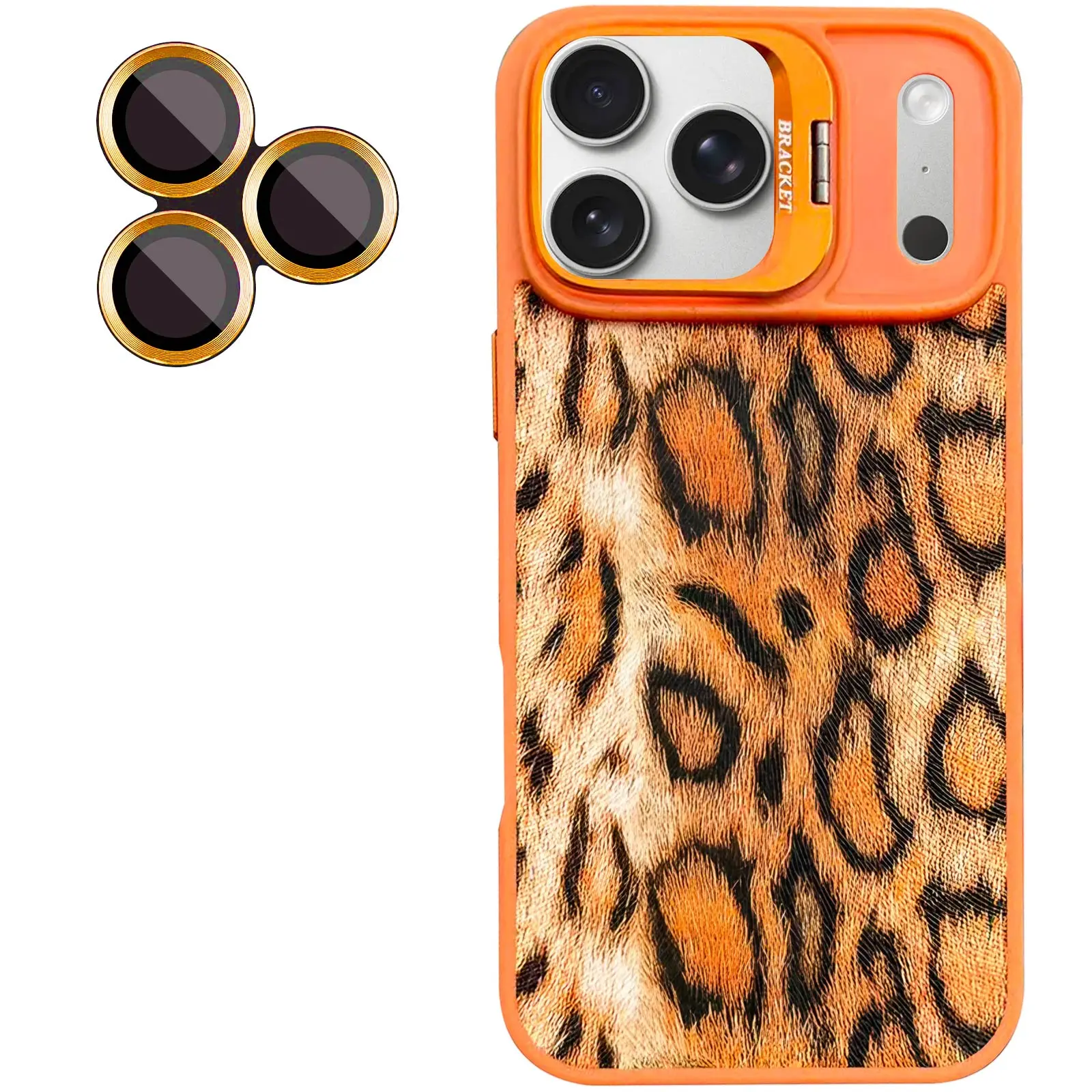 Etui TPU+PC Wild Leopard with MagSafe and Lens do Apple iPhone 17 Pro (6.3"), Orange 3, TPU+PC