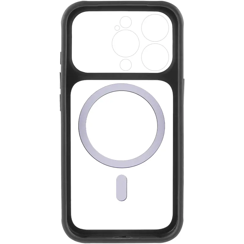 Etui TPU+PC GETMAN Moon Clear with MagSafe do Apple iPhone 14 Pro (6.1"), Black 3, TPU+PC
