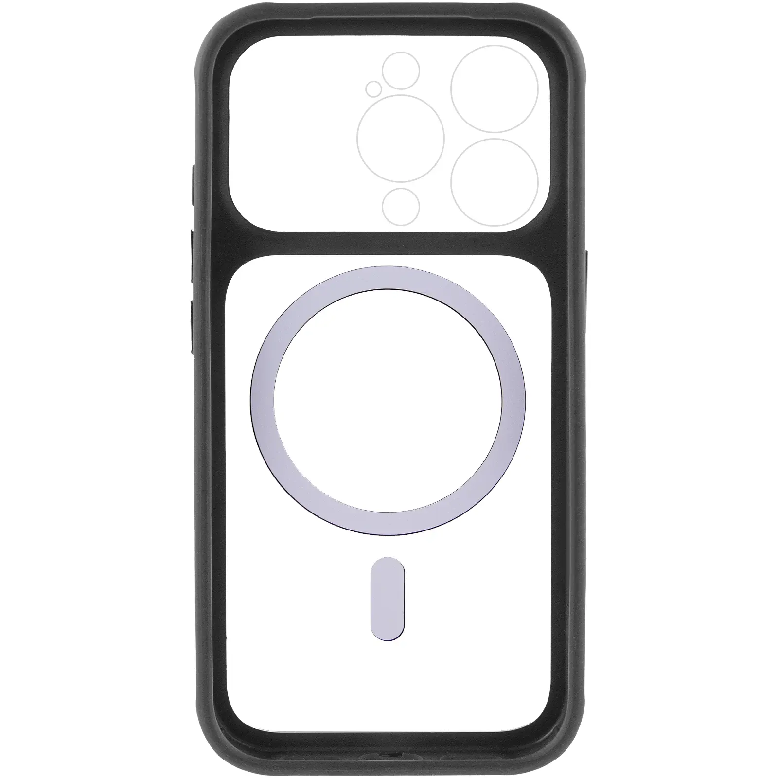 Etui TPU+PC GETMAN Moon Clear with MagSafe do Apple iPhone 15 Pro Max (6.7"), Black 3, TPU+PC