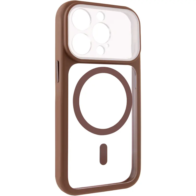 Etui TPU+PC GETMAN Moon Clear with MagSafe do Apple iPhone 15 Pro Max (6.7"), Brown, TPU+PC