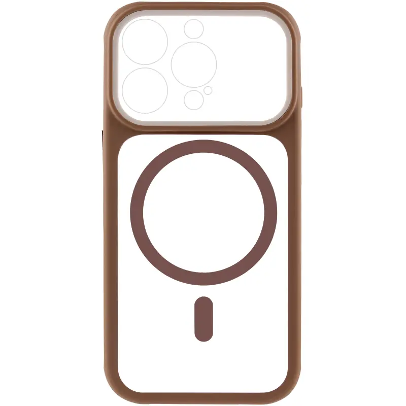 Etui TPU+PC GETMAN Moon Clear with MagSafe do Apple iPhone 15 Pro Max (6.7"), Brown 1, TPU+PC