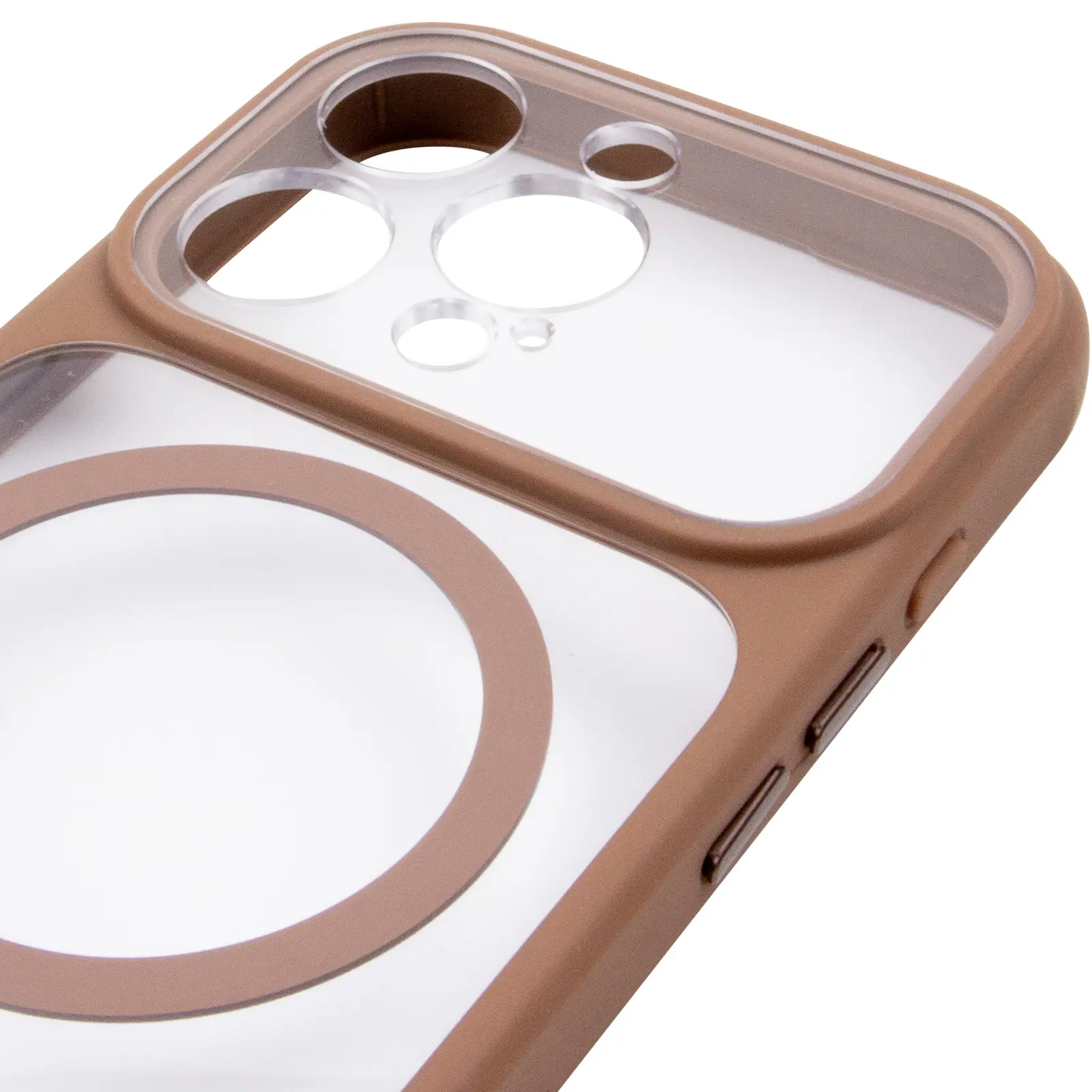 Etui TPU+PC GETMAN Moon Clear with MagSafe do Apple iPhone 15 Pro Max (6.7"), Brown 3, TPU+PC