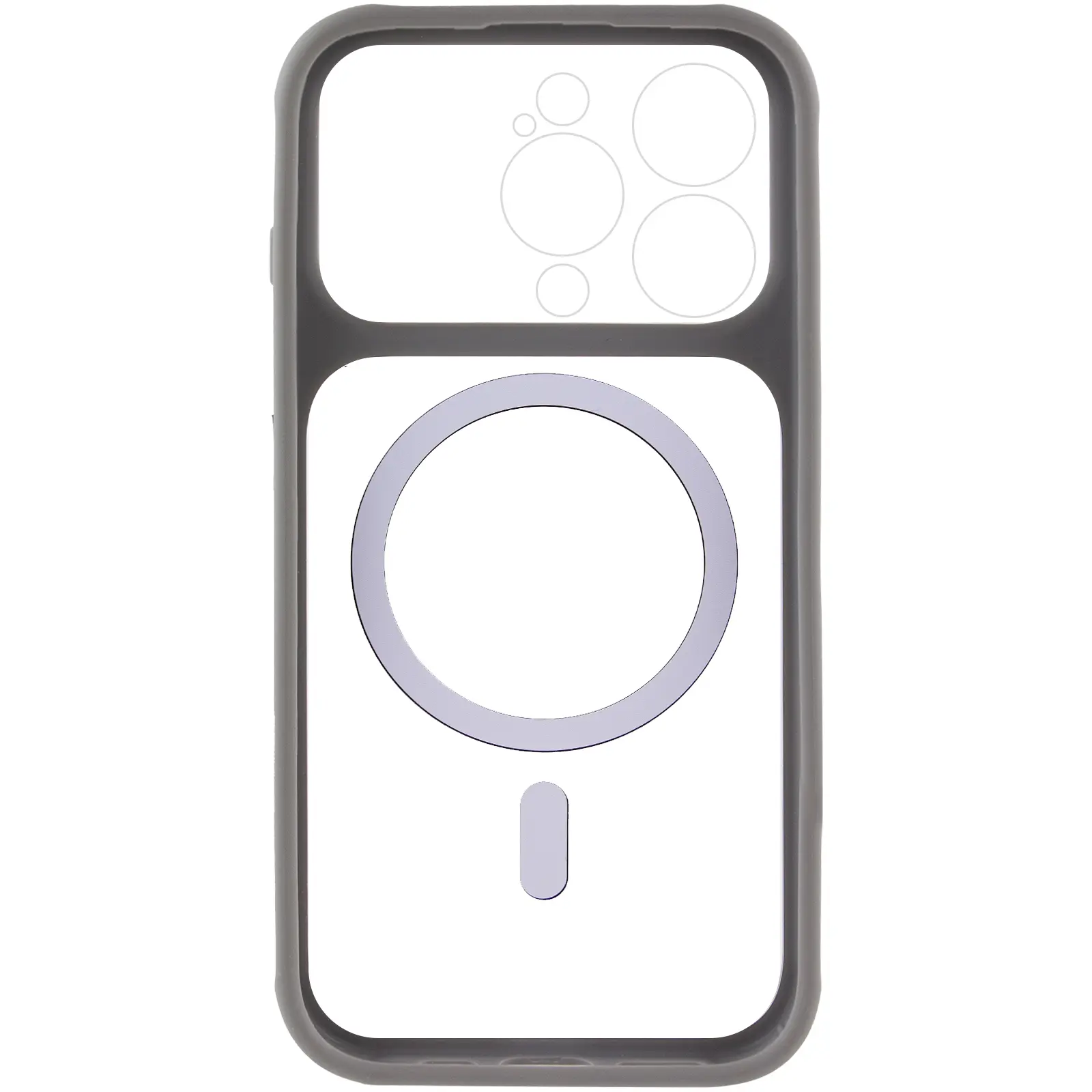 Etui TPU+PC GETMAN Moon Clear with MagSafe do Apple iPhone 15 Pro Max (6.7"), Grey 2, TPU+PC