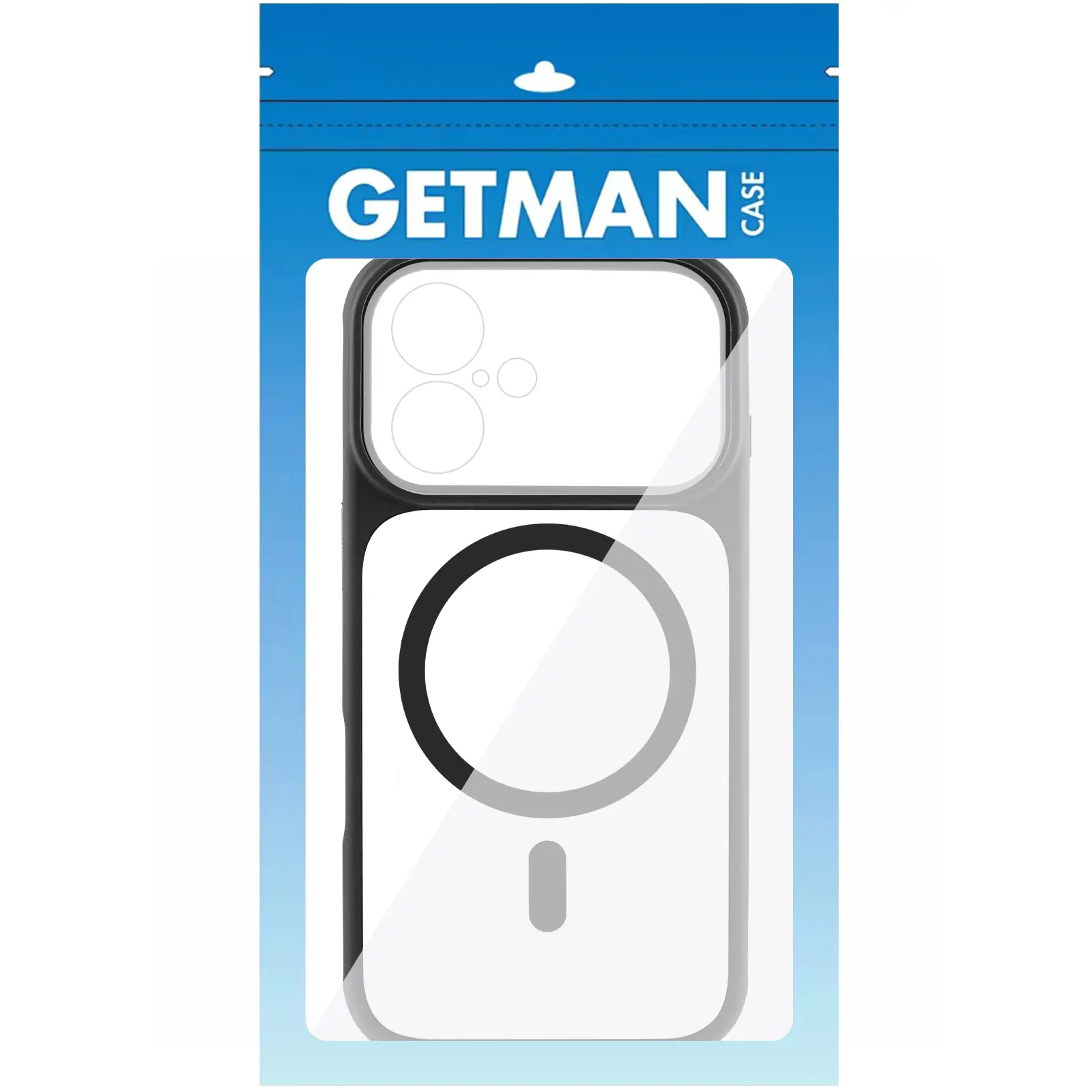 Etui TPU+PC GETMAN Moon Clear with MagSafe do Apple iPhone 16 (6.1"), Black 1, TPU+PC