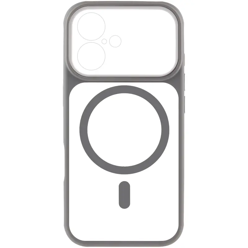 Etui TPU+PC GETMAN Moon Clear with MagSafe do Apple iPhone 16 (6.1"), Grey 1, TPU+PC