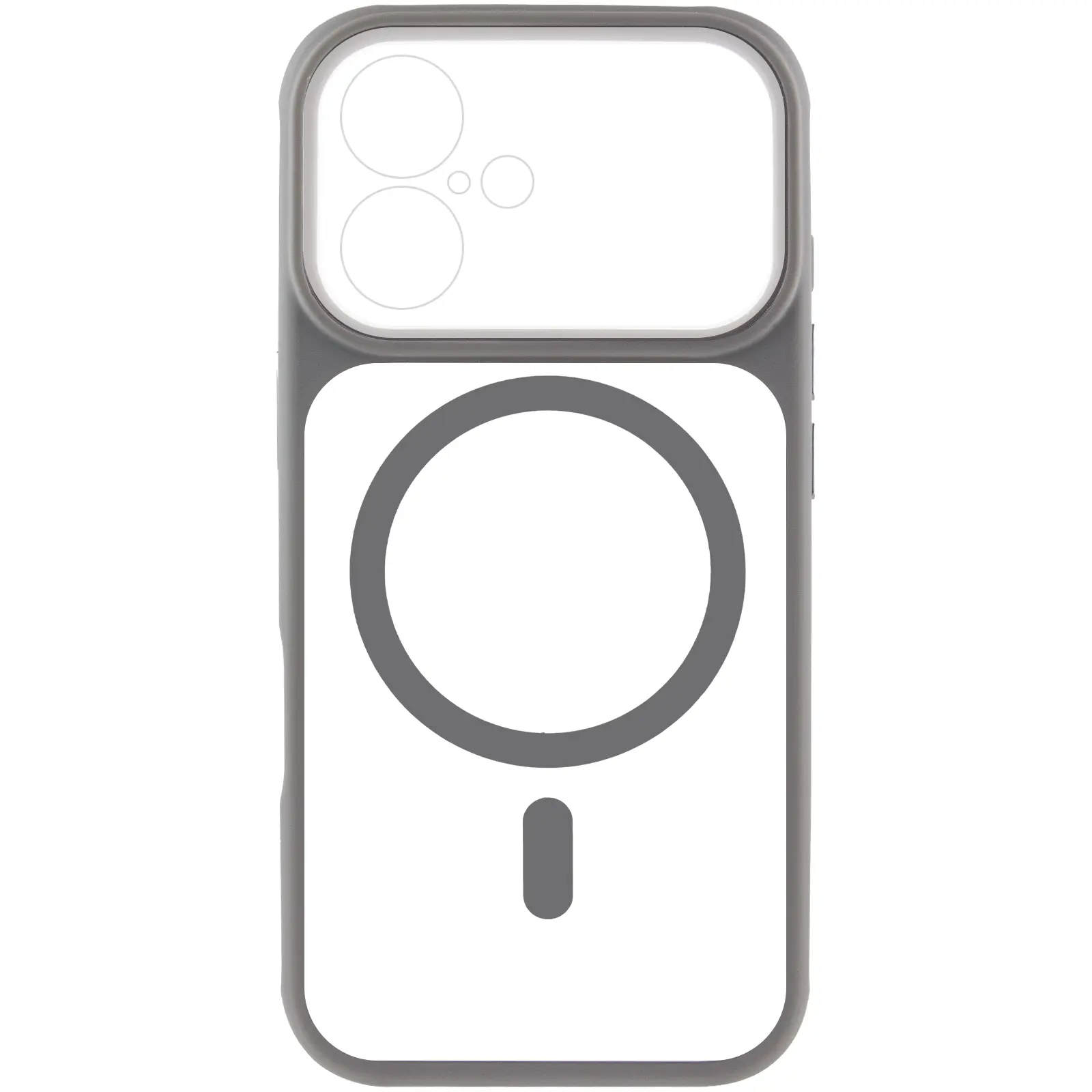 Etui TPU+PC GETMAN Moon Clear with MagSafe do Apple iPhone 16 (6.1"), Grey 1, TPU+PC