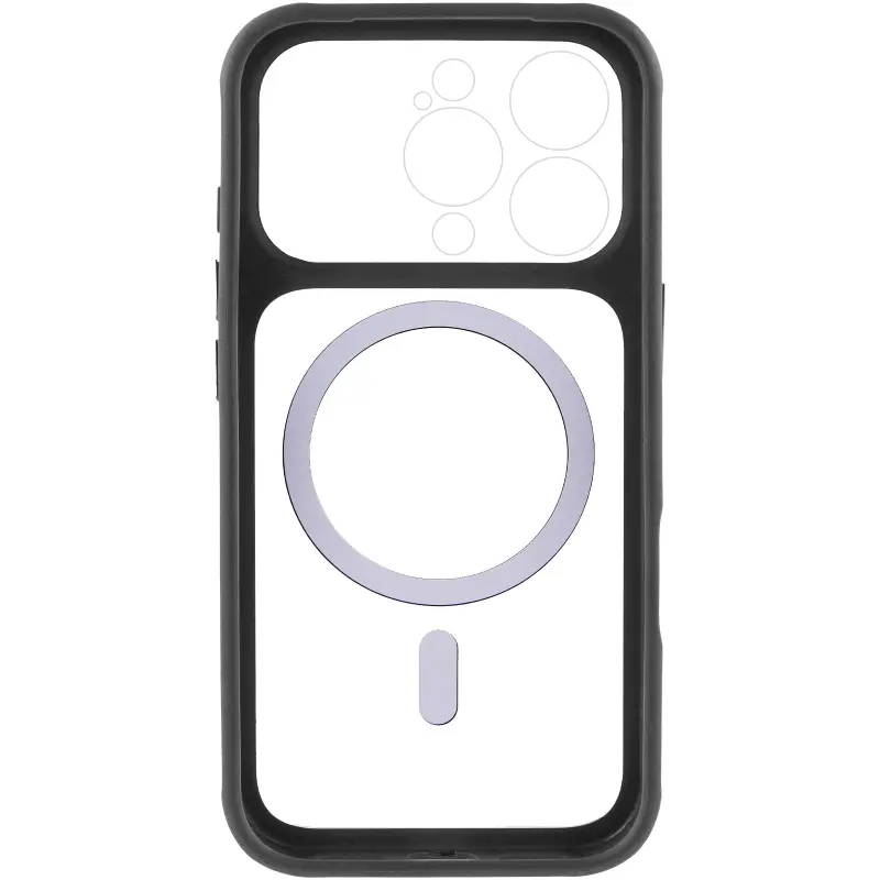Etui TPU+PC GETMAN Moon Clear with MagSafe do Apple iPhone 16 Pro (6.3"), Black 3, TPU+PC