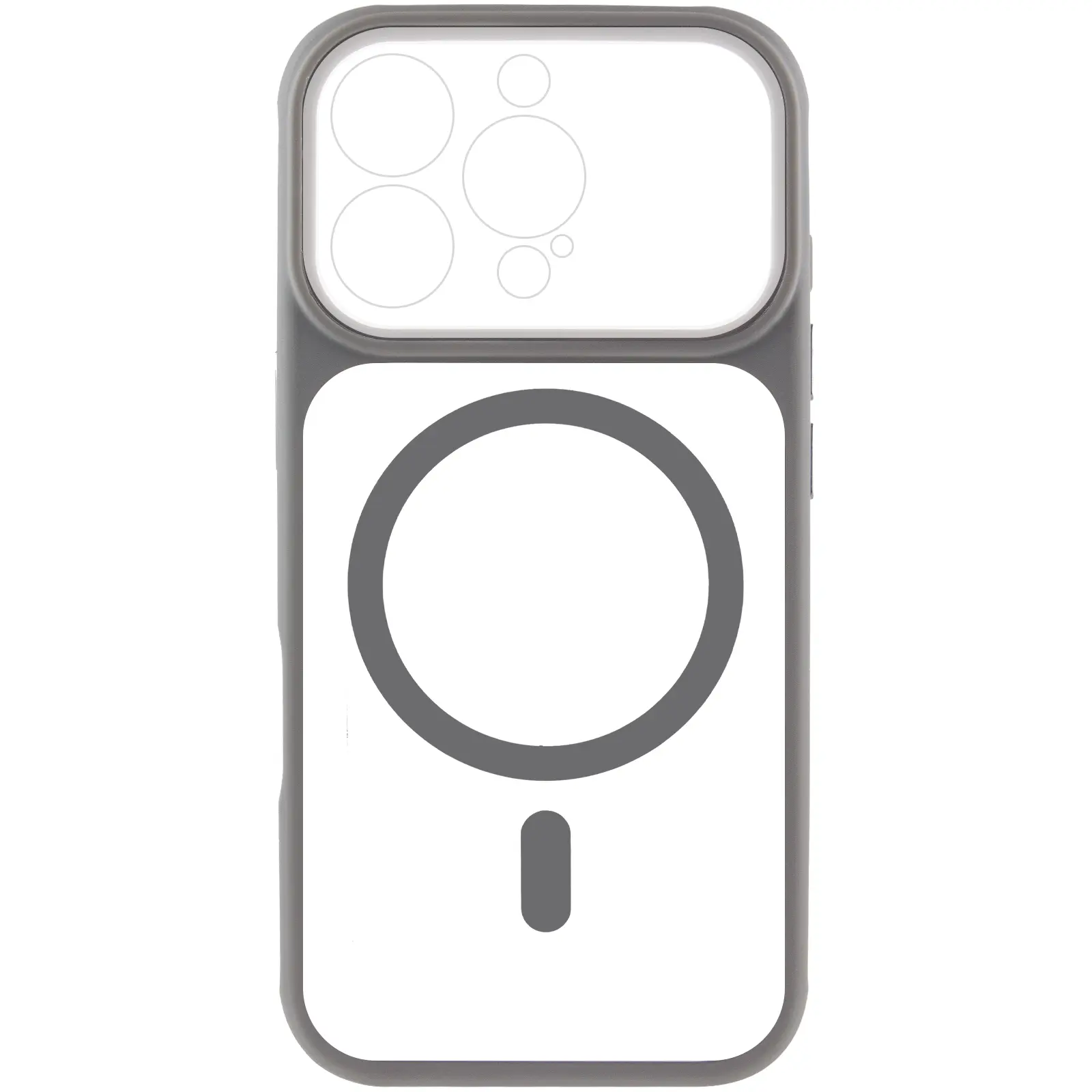 Etui TPU+PC GETMAN Moon Clear with MagSafe do Apple iPhone 16 Pro (6.3"), Grey 1, TPU+PC