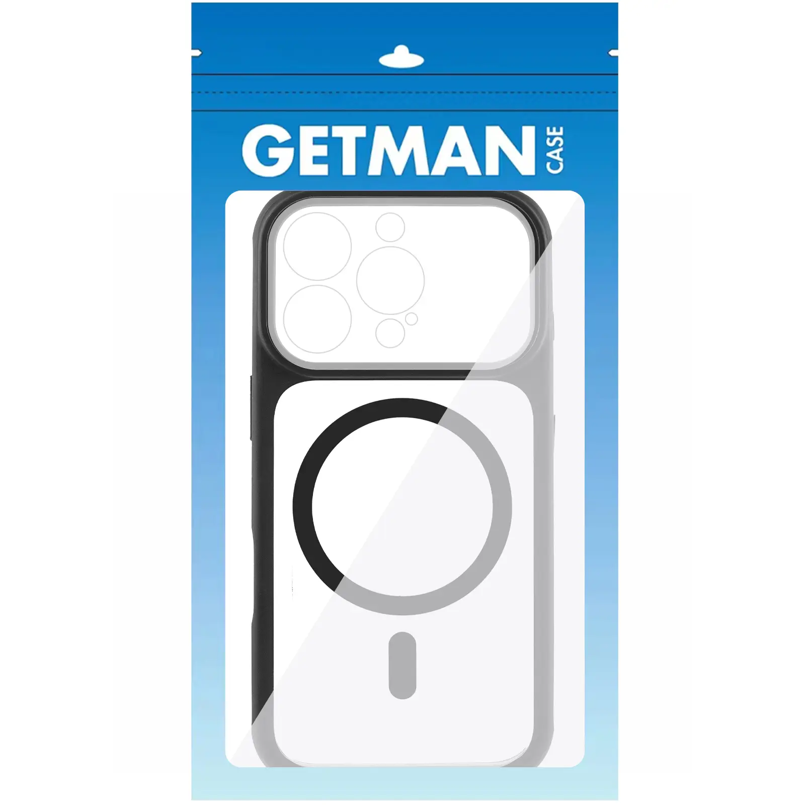 Etui TPU+PC GETMAN Moon Clear with MagSafe do Apple iPhone 16 Pro Max (6.9"), Black 1, TPU+PC