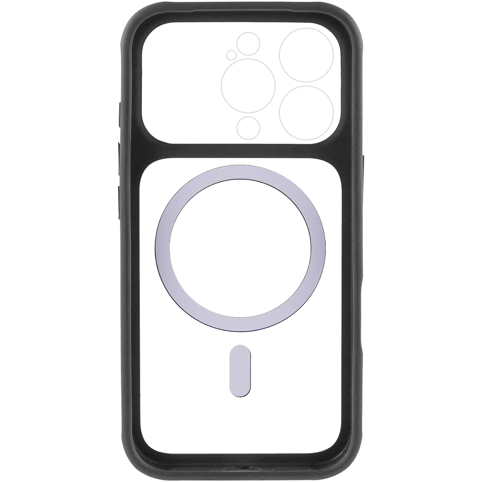 Etui TPU+PC GETMAN Moon Clear with MagSafe do Apple iPhone 16 Pro Max (6.9"), Black 3, TPU+PC