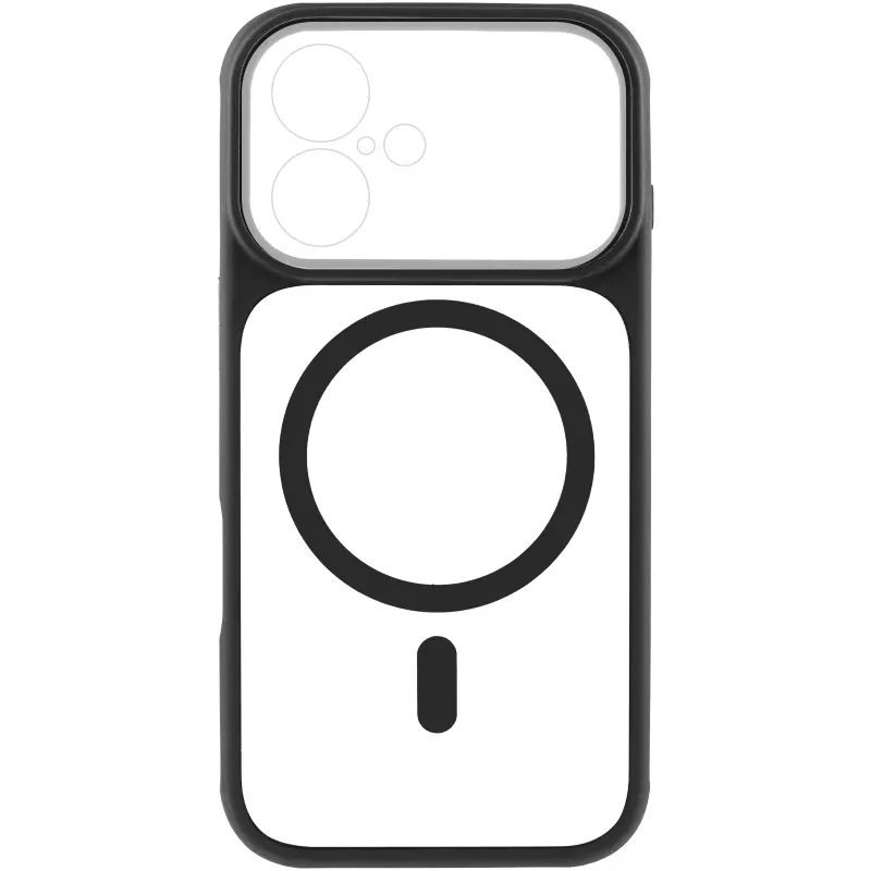 Etui TPU+PC GETMAN Moon Clear with MagSafe do Apple iPhone 17 (6.3"), Black 2, TPU+PC