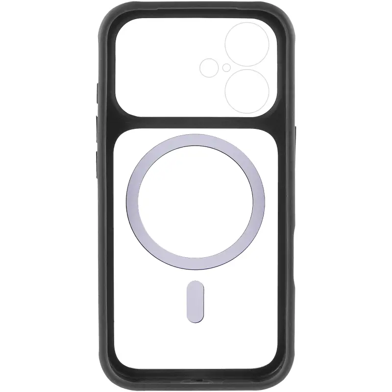Etui TPU+PC GETMAN Moon Clear with MagSafe do Apple iPhone 17 (6.3"), Black 3, TPU+PC