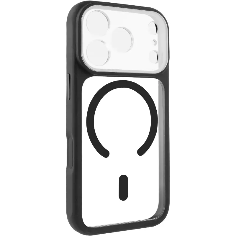 Etui TPU+PC GETMAN Moon Clear with MagSafe do Apple iPhone 17 Pro (6.3"), Black, TPU+PC