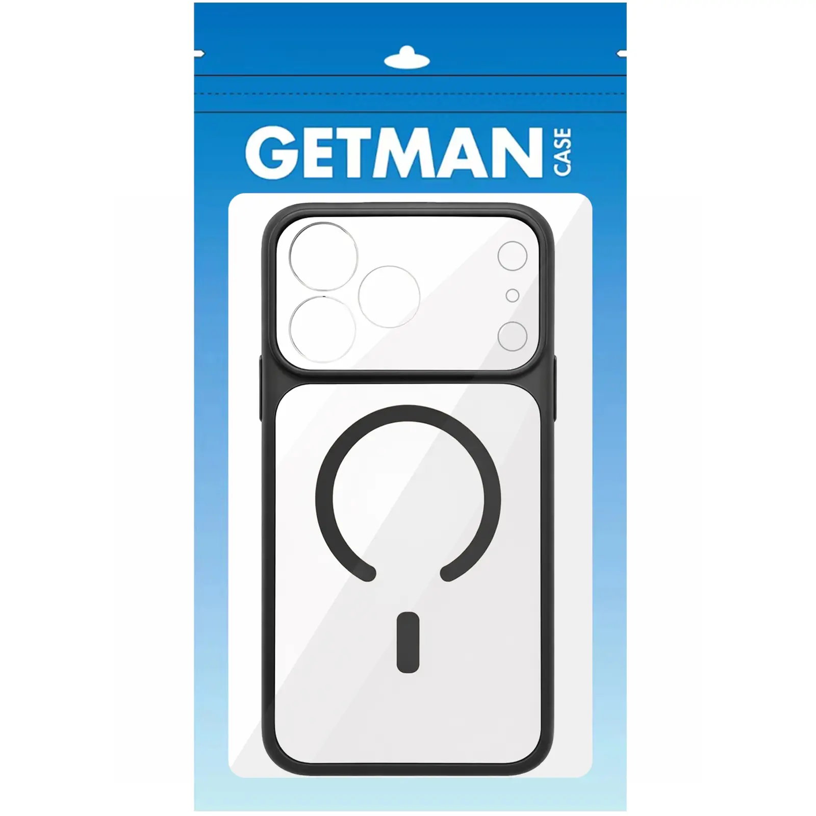 Etui TPU+PC GETMAN Moon Clear with MagSafe do Apple iPhone 17 Pro (6.3"), Black 1, TPU+PC