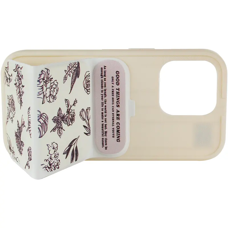 Case TPU Panel Stand for Apple iPhone 15 Pro (6.1"), Floral Sketch 4, TPU