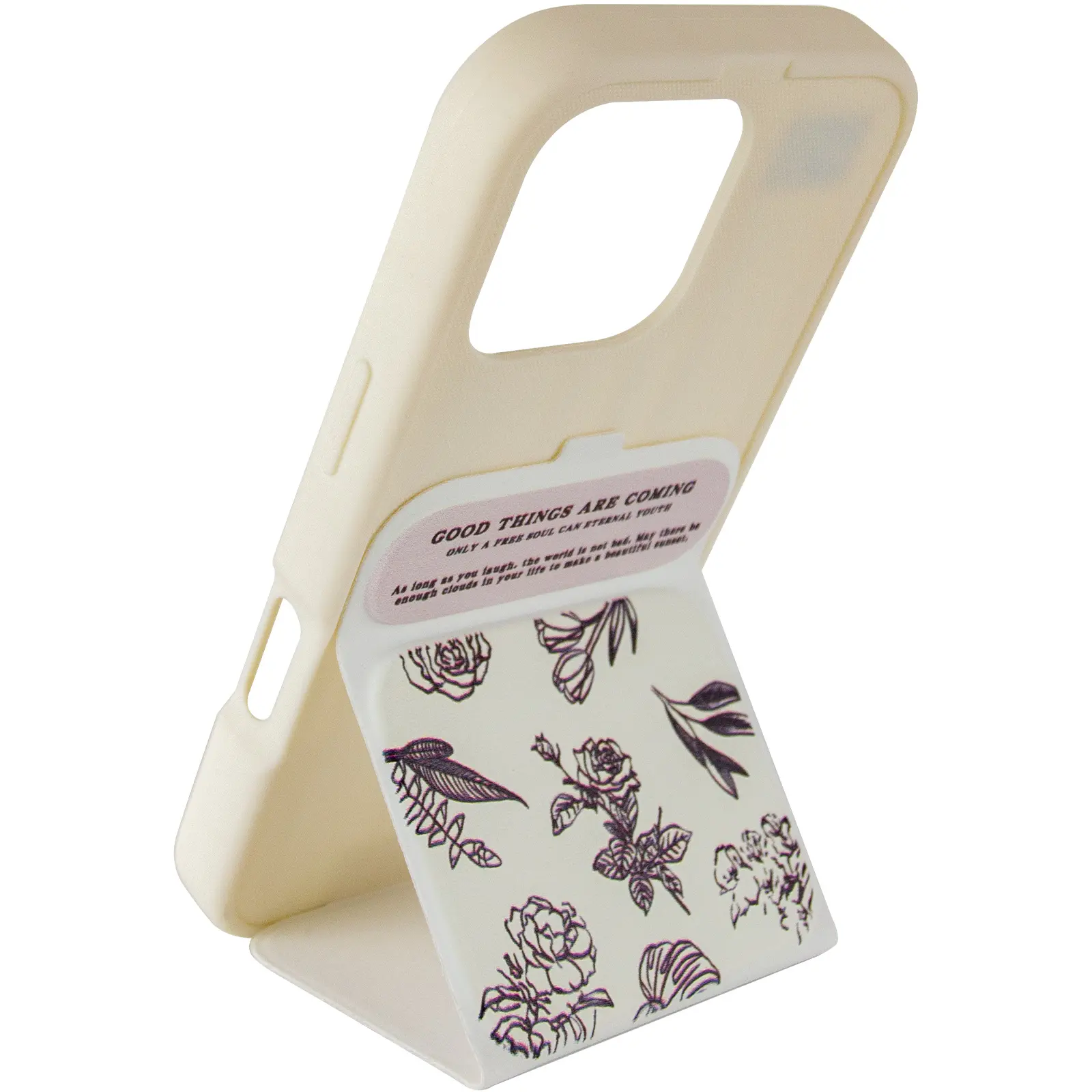 Case TPU Panel Stand for Apple iPhone 16 Pro (6.3"), Floral Sketch 3, TPU